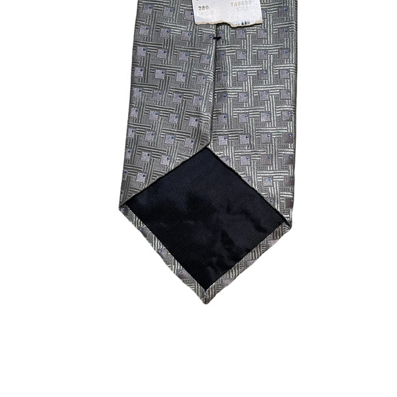 Geoffrey Beene Mens Tie Green‎ Geometric Pattern 100% Silk 58.5"L X 4"W - Picture 4 of 5